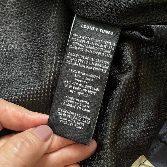 Looney Tunes Windbreaker Rain Jacket Full Zipper Size XL - Picture 8 of 11